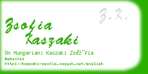 zsofia kaszaki business card